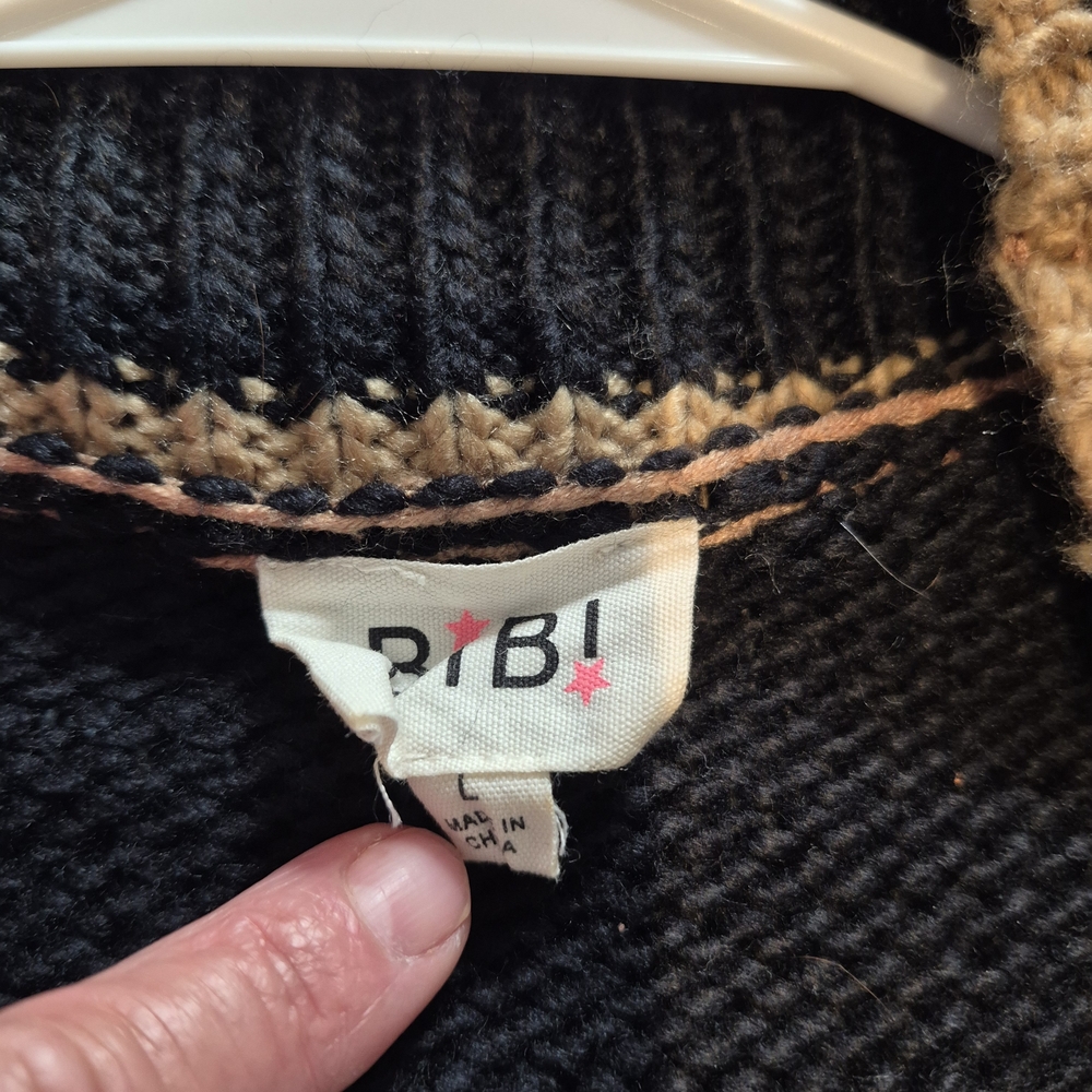 BiBi Black and Brown Knit Top